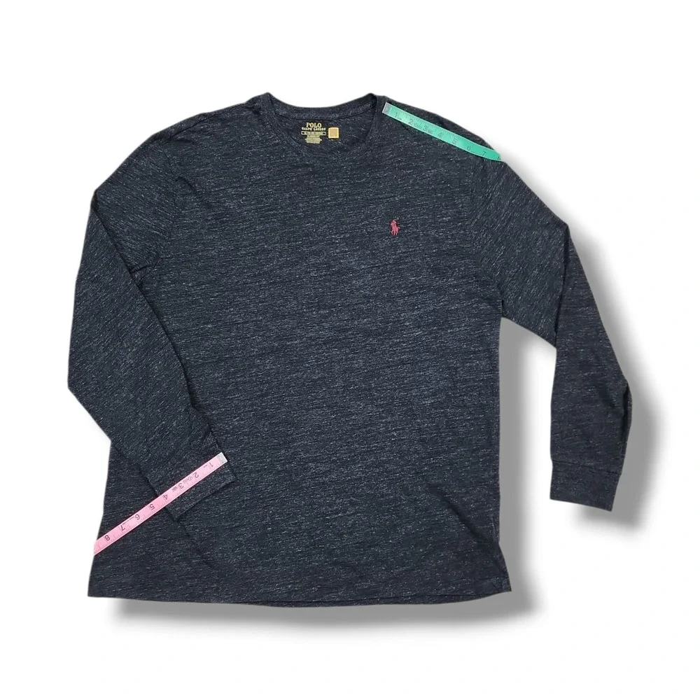 POLO RALPH LAUREN Classic Fit Charcoal Heather‎ Long Sleeve T-Shirt Men's XL